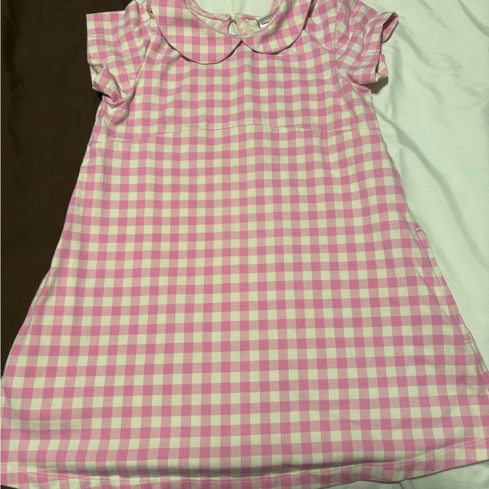 Hanna Andersson Pink and Cream Checkered Dress
